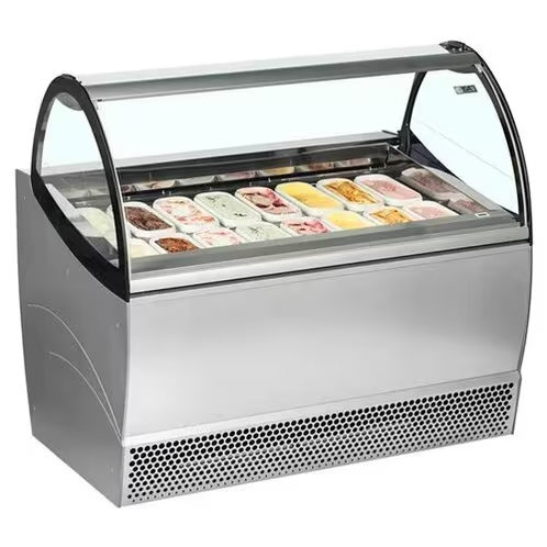 Stainless Steel And Glass Ice Cream Display Counter