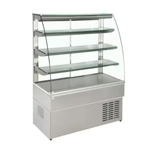 4 Shelves Curved Glass Display Counter